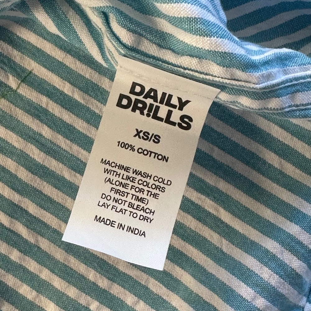 Daily Drills Blue and White Striped Button Down Shirt - Picture 2 of 6